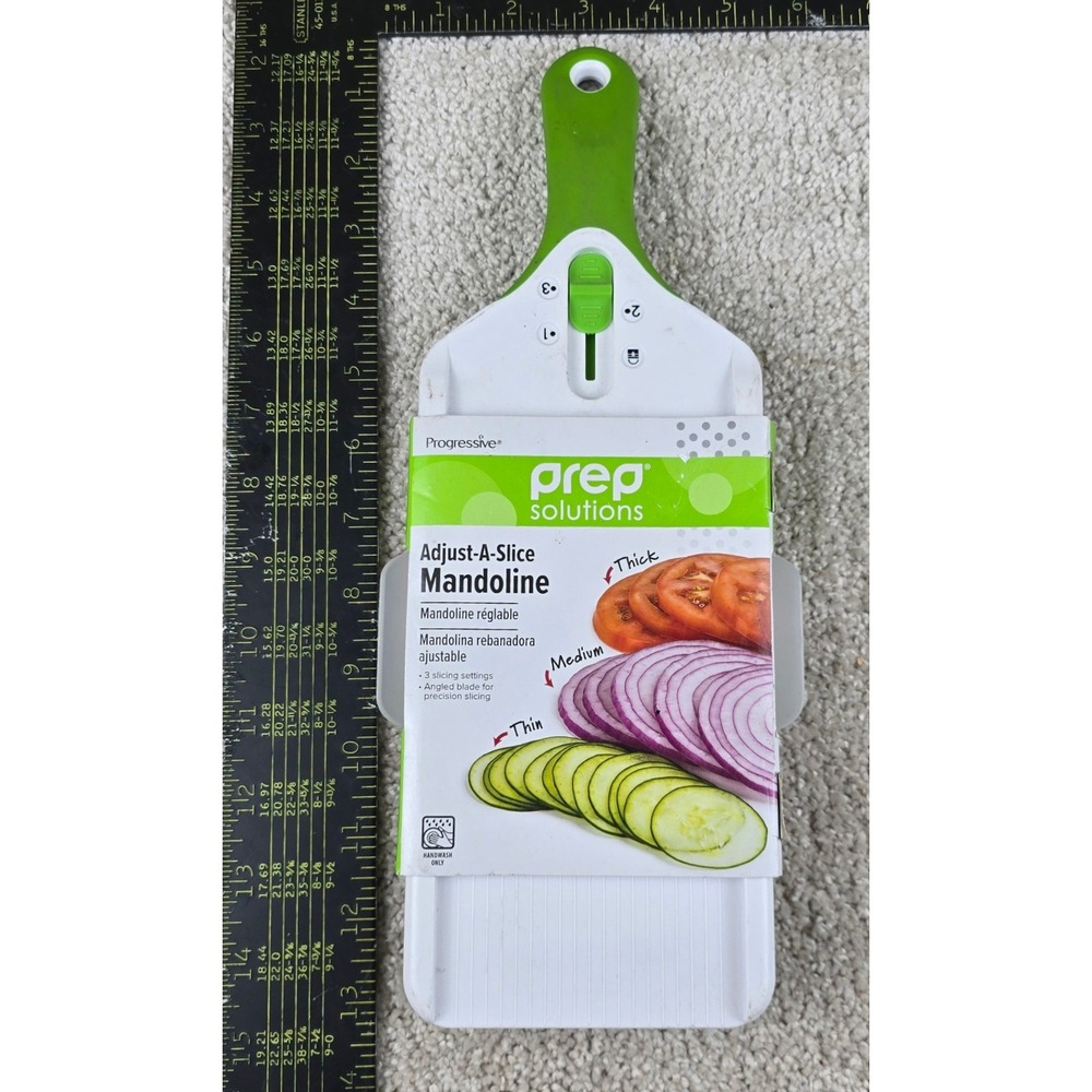 Progressive Prep Solutions Adjust-A-Slice Mandoline White Green‎ Kitchen